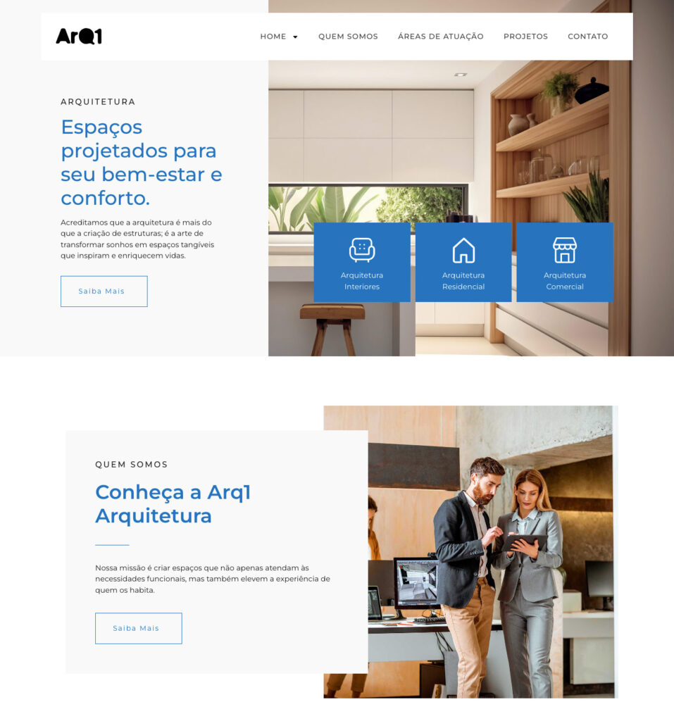 Site para arquitetos, escritórios de arquitetura e design