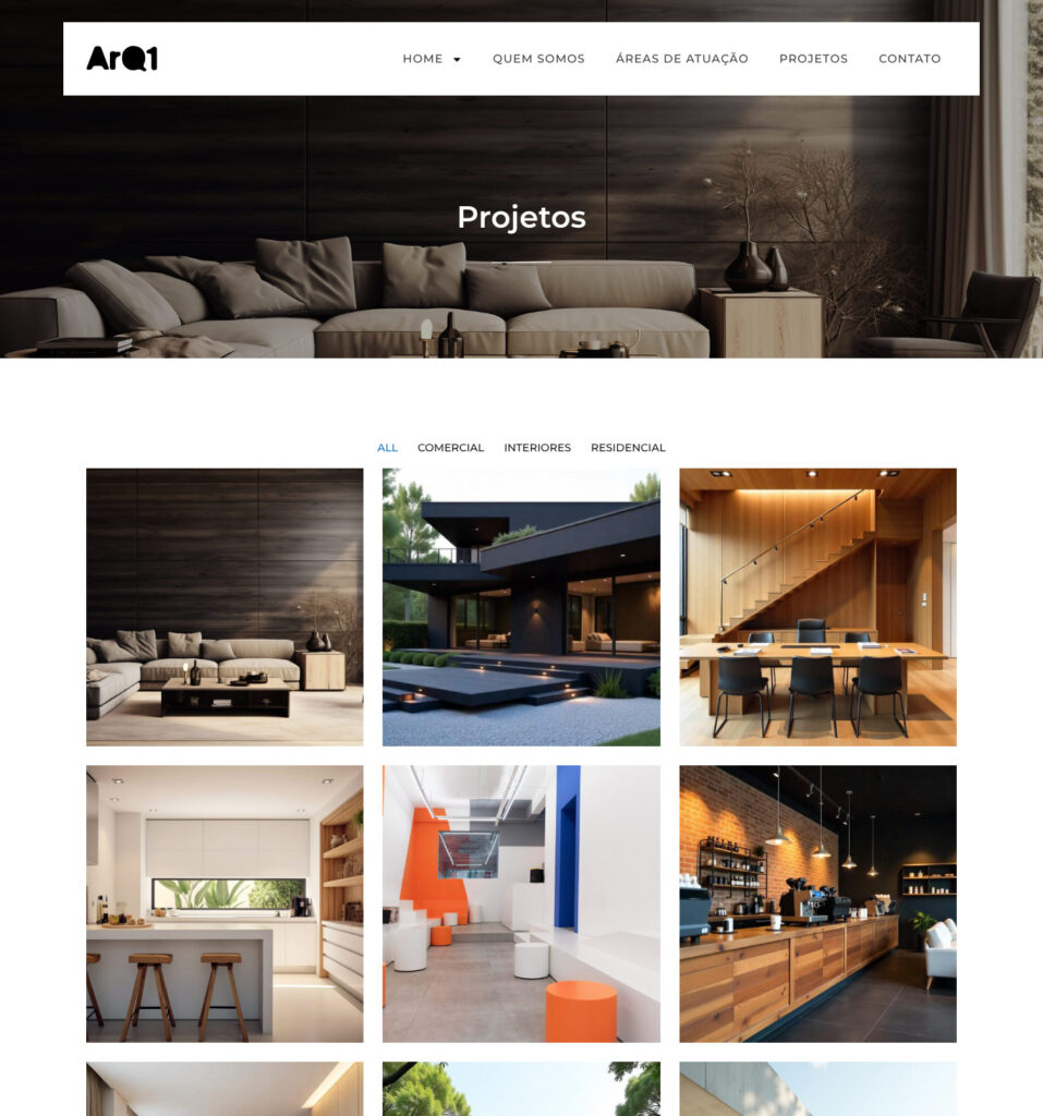 Site para arquitetos, escritórios de arquitetura e design