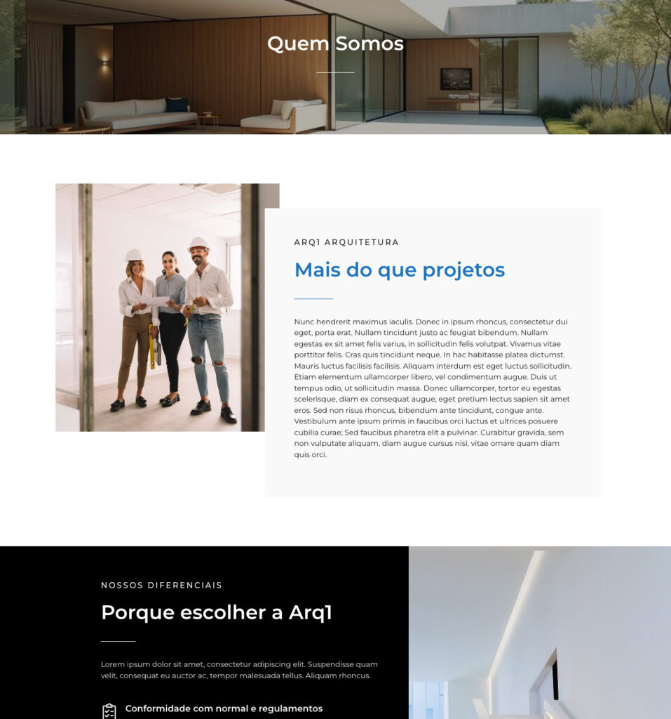 Site para arquitetos, escritórios de arquitetura e design